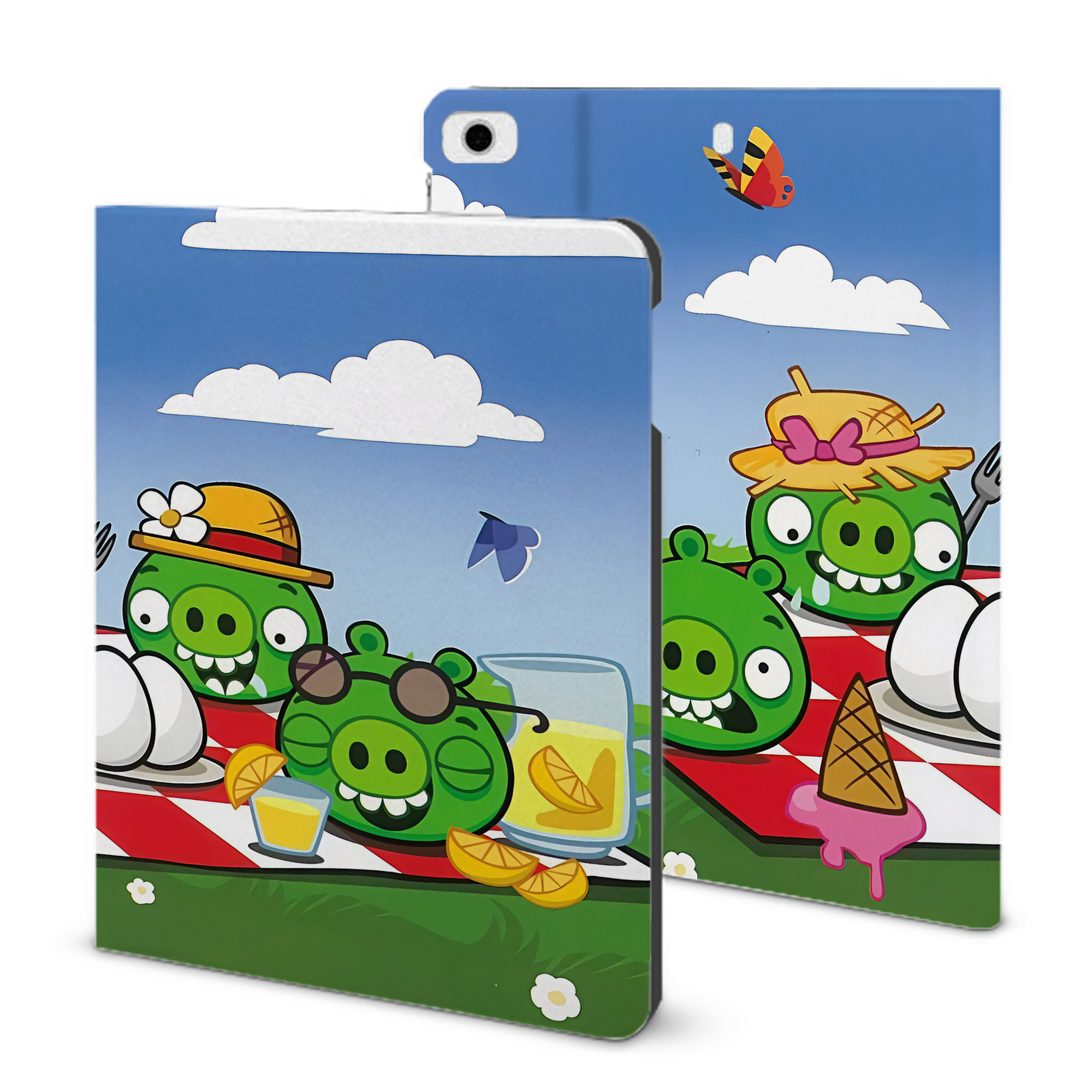 （画像用） Angry Birds アングリーバード IPad ケース ブック型 PUレザー TPU 耐衝撃 軽量 薄型 ペン収納なし 全面保護 IPad 各モデル対応